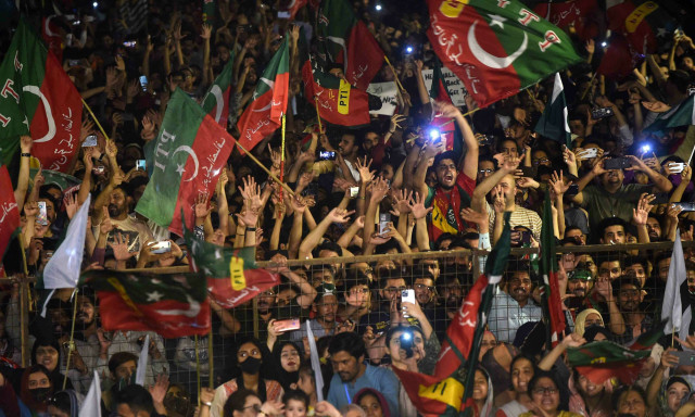 pti supporters take part in a rally in support of former prime minister imran khan in karachi on april 10 reuters
