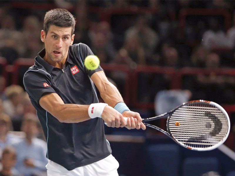 djokovic was in top form as he overcame swiss star warinka in the quarter finals of the paris masters yesterday photo afp