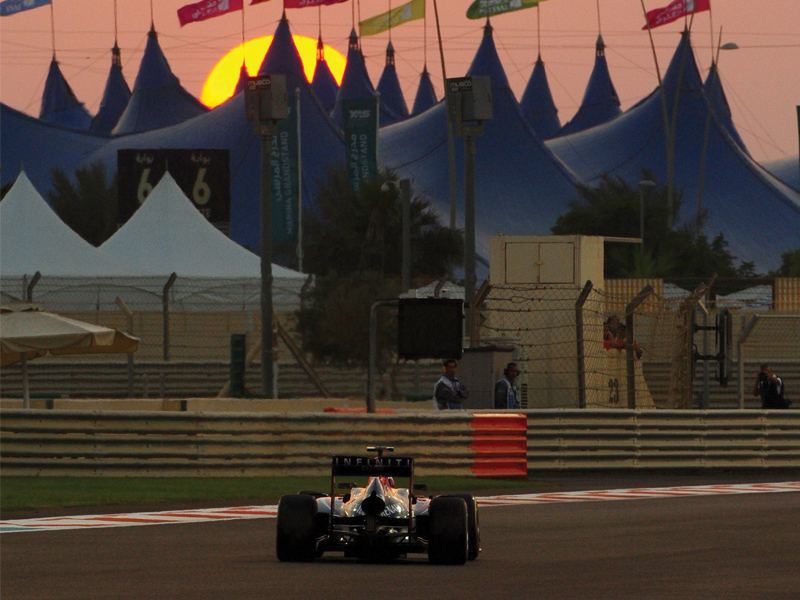 world champion vettel was impressive once again as he topped the second practice session in abu dhabi yesterday photo afp