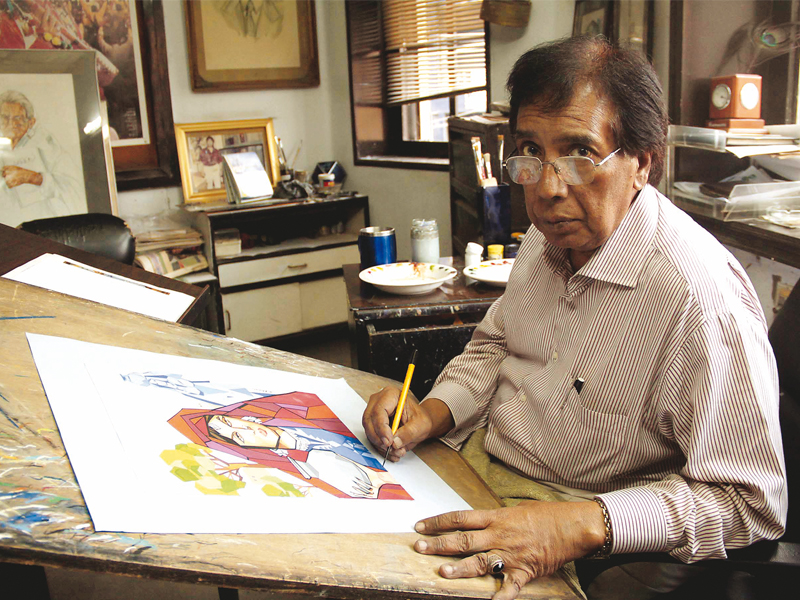 poster artist sarfraz iqbal talks about his craft and passion photos malik shafiq express