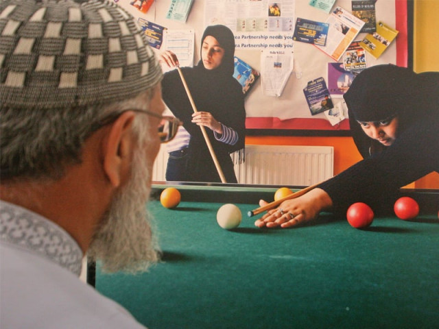 bangladeshi british artist shopna puts up images that grasp public and private lives for muslims living in the uk in this image she is with her family playing snooker at a youth club photo athar khan express bangladeshi british artist shopna puts up images that grasp public and private lives for muslims living in the uk in this image she is with her family playing snooker at a youth club photo athar khan express
