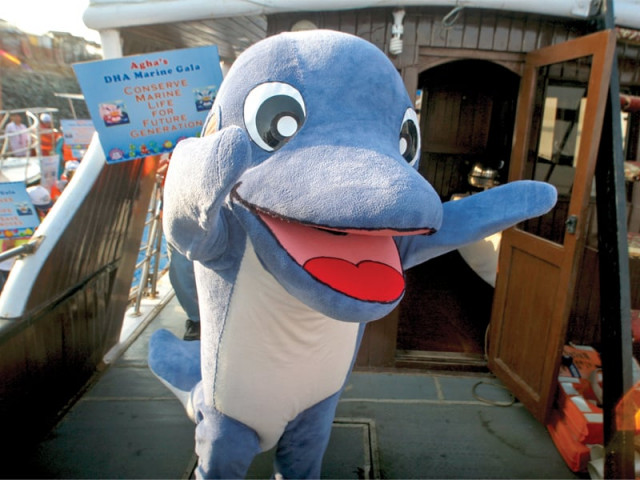 a tcf student dressed up as a dolphin on the boat trip which was part of the marine gala photo athar khan express a tcf student dressed up as a dolphin on the boat trip which was part of the marine gala photo athar khan express