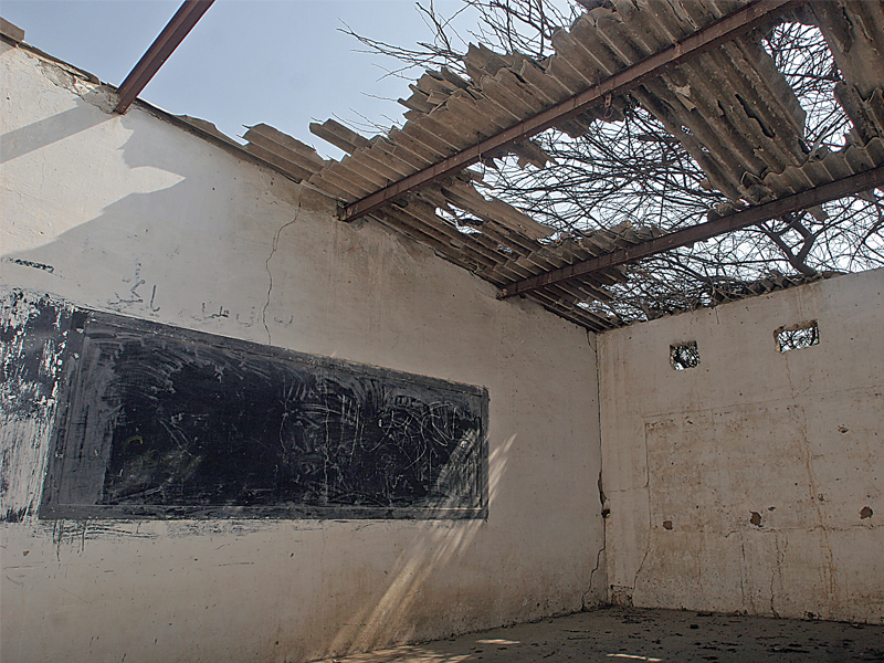 this school in azizabad has 18 teachers but only five students the building is also falling apart even though it continues to receive funds photo athar khan express
