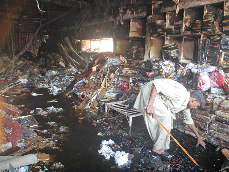 the fire at noor curtains broke out at 6am on sunday morning and burned down the entire store photo athar khan express