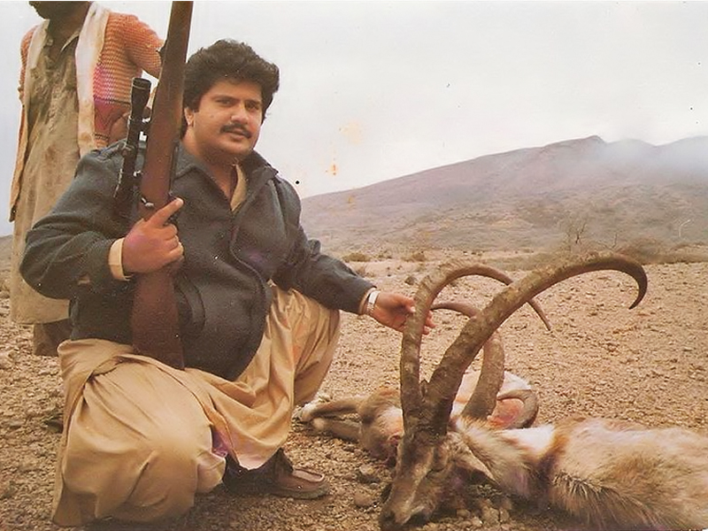 nabeel gabol whose family is a strong political force in lyari is pictured on a hunting expedition of a rare species of deer the sindh ibex in his ancestral village baran image wikipedia