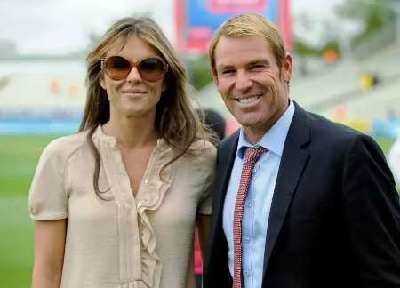 shane warne and his girlfriend elizabeth hurley pose for a photograph on the field after england defeated india in the third cricket test match at edgbaston cricket ground in birmingham photo reuters shane warne and his girlfriend elizabeth hurley pose for a photograph on the field after england defeated india in the third cricket test match at edgbaston cricket ground in birmingham photo reuters