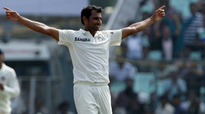 shami shines on debut in kolkata test