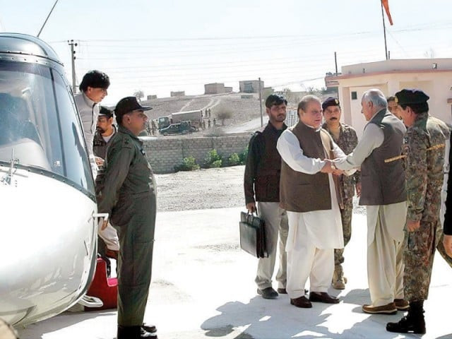 the prime minister is greeted by the balochistan cm upon his arrival at the army relief camp in awaran photo app the prime minister is greeted by the balochistan cm upon his arrival at the army relief camp in awaran photo app