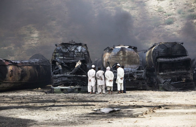 file photo of nato tankers destroyed by militants photo reuters file file photo of nato tankers destroyed by militants photo reuters file