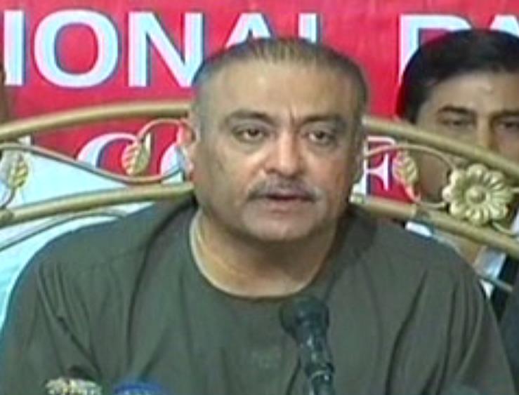 abdul qadir patel speaking at the press conference in karachi photo express news screenshot