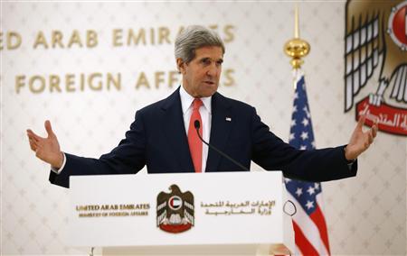 us secretary of state john kerry speaks at a news conference with uae foreign minister abdullah bin zayed al nahyan not pictured at the foreign ministry in abu dhabi november 11 2013 photo reuters