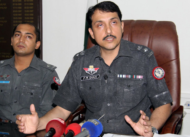 the recovery of the weapons was disclosed during a press conference by district east ssp syed pir muhammad shah photo inp the recovery of the weapons was disclosed during a press conference by district east ssp syed pir muhammad shah photo inp