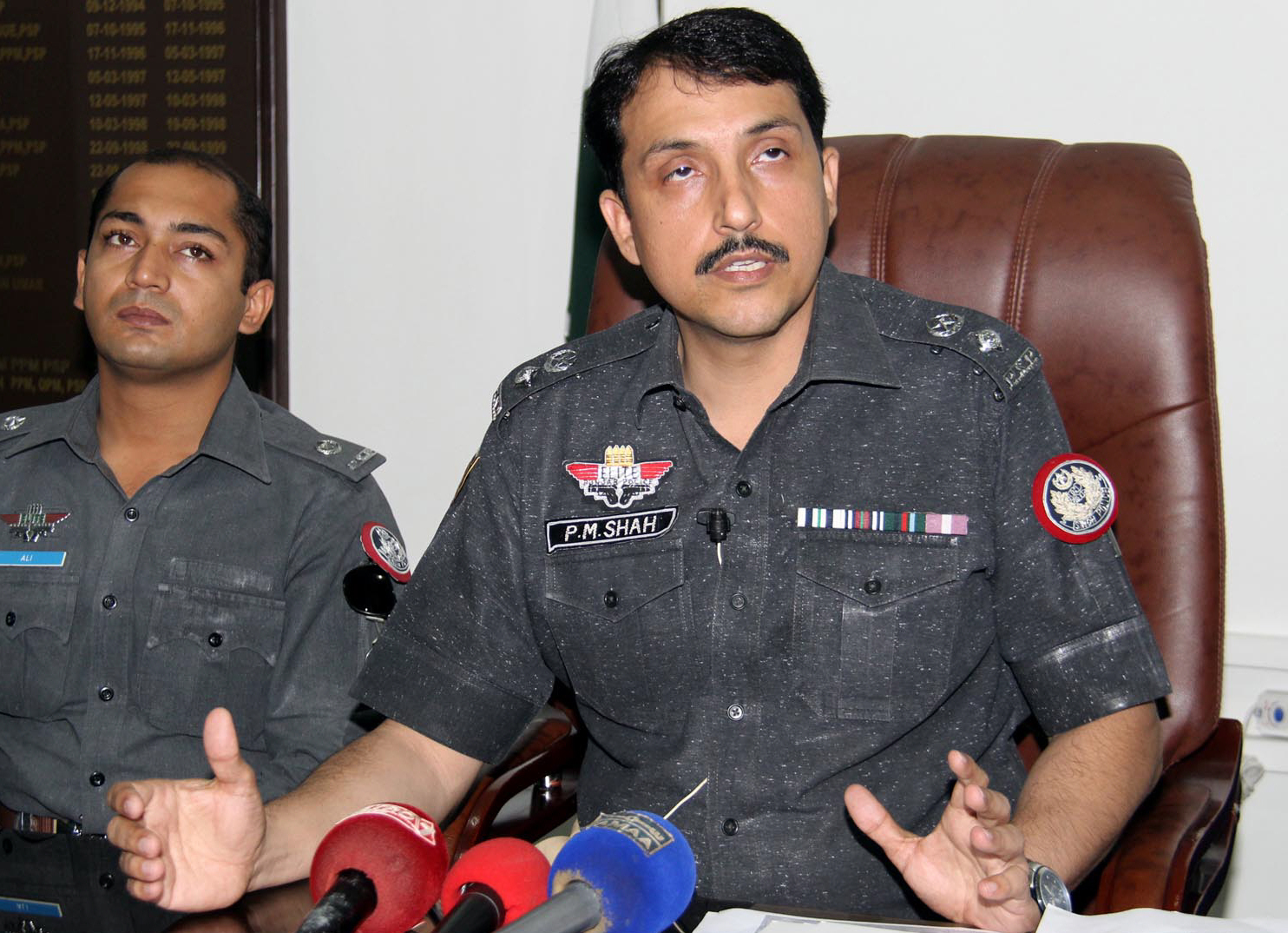 the recovery of the weapons was disclosed during a press conference by district east ssp syed pir muhammad shah photo inp