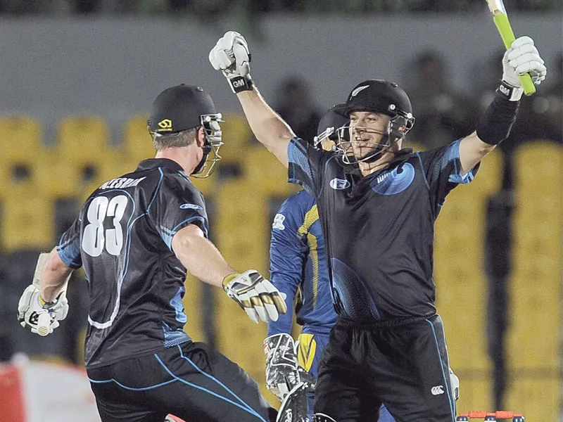 nathan mccullum hit rangana herath for three sixes and a four in the final over to seal a last ball win photo afp nathan mccullum hit rangana herath for three sixes and a four in the final over to seal a last ball win photo afp