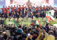 members of iran s national soccer team attend a farewell ceremony ahead of their departure to the 2026 world cup in tehran photo reuters