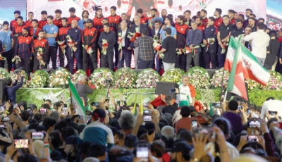 members of iran s national soccer team attend a farewell ceremony ahead of their departure to the 2026 world cup in tehran photo reuters