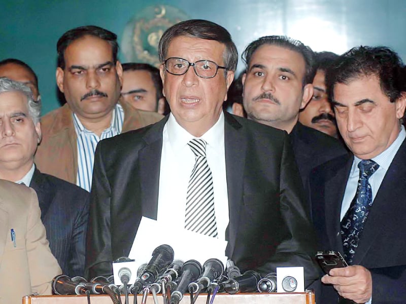 secretary ecp ishtiaq ahmed khan briefs the media about the proposed new schedule of lg polls during a news conference in islamabad photo app