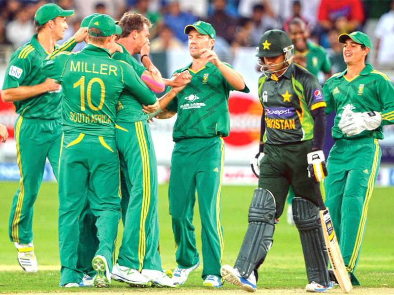 south africa fast bowler dale steyn is somewhat embarrassed after dismissing mohammad hafeez for the 12th time in 18 international innings steyn later called his antics silly photo afp