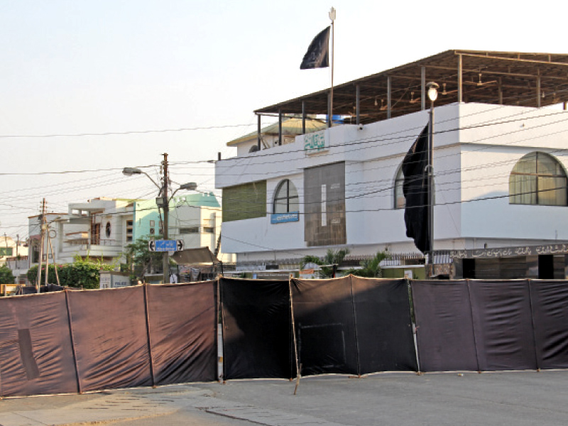 saba avenue above has been blocked for traffic a few yards before the imambargah until tonight photo ayesha mir express