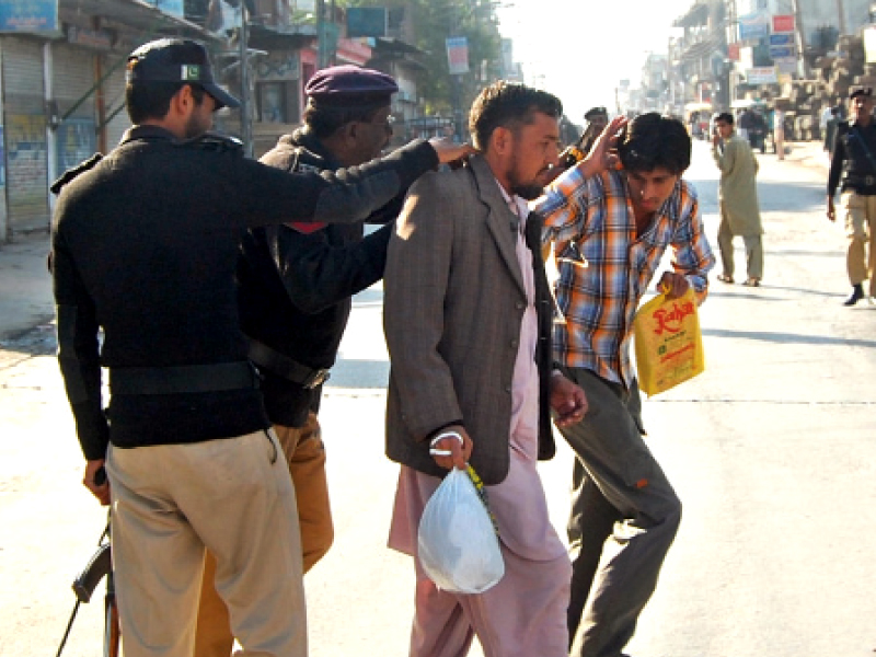 with security agencies on high alert fear gripped residents as parts of the city remained out of bound for its own residents photo muhammad javaid express