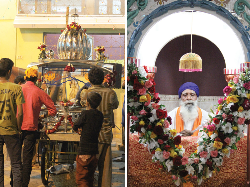 the sikh hindu and christian residents of narayanpura celebrated guru nanak s 545th birth anniversary at the gurdwara in ranchore lines on sunday evening photos ayesha mir express