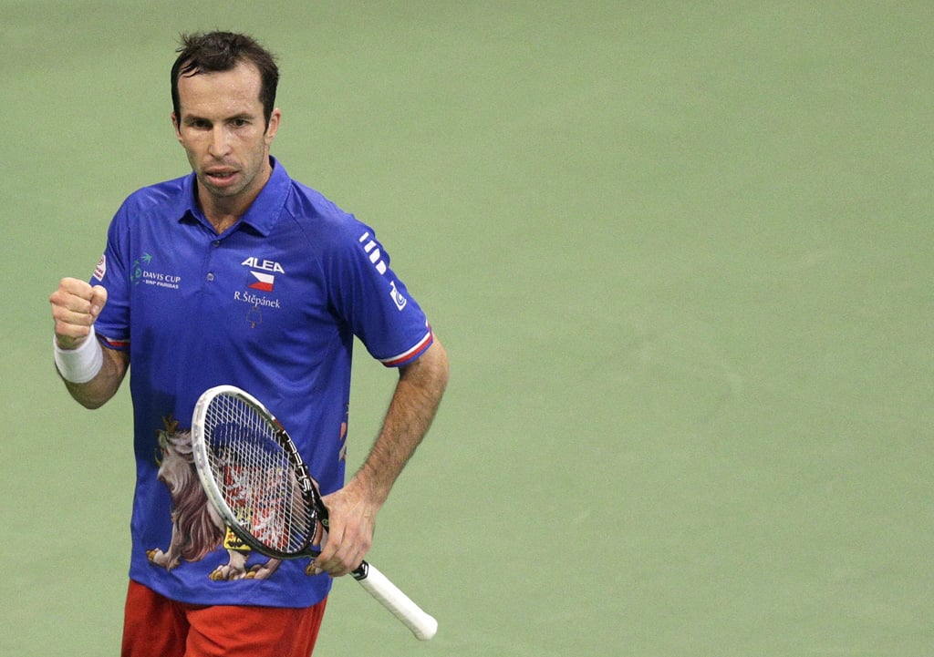 zech republic 039 s radek stepanek celebrates a point against serbia 039 s dusan lajovic during their davis cup world group final tennis match in belgrade november 17 2013 photo reuters