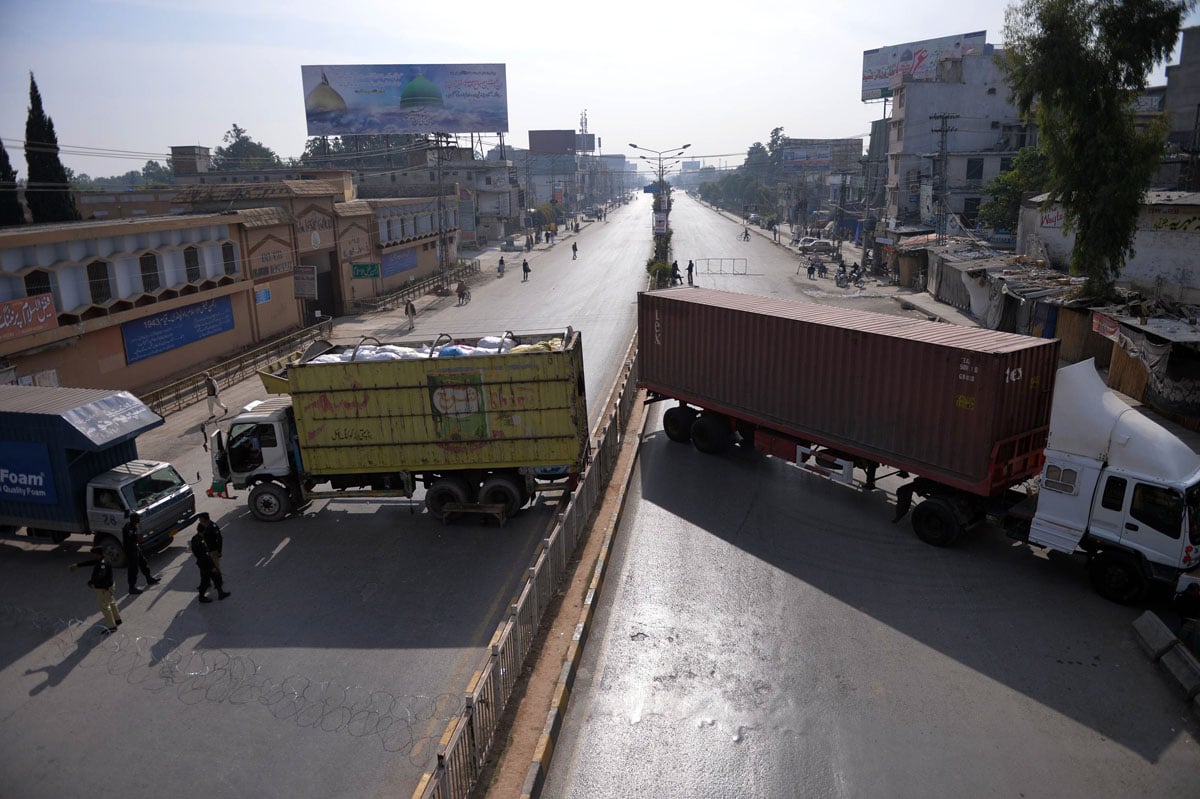 photo of curfew in rawalpindi following the clashes photo afp