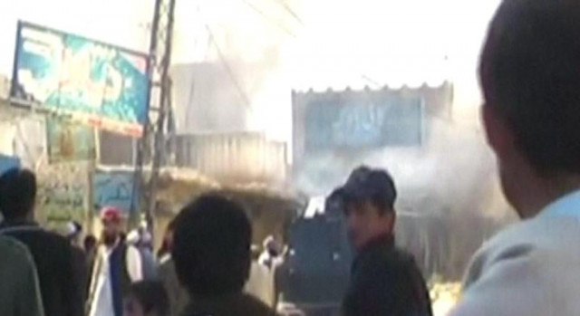screengrab of kohat after two people were killed and some shops were set on fire screengrab of kohat after two people were killed and some shops were set on fire