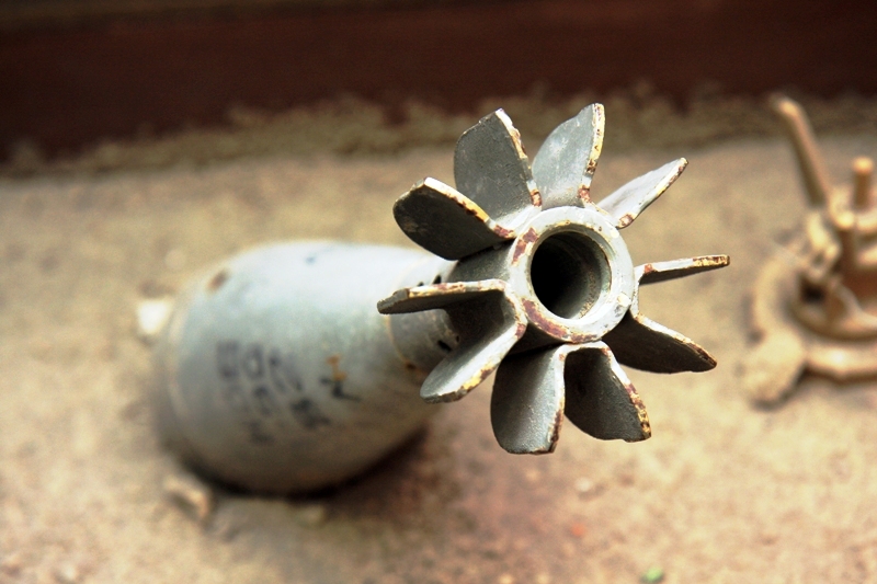 four mortar shells fired from across the border had exploded in mashkail on sunday but no one was hurt photo file