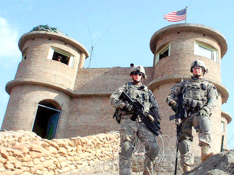 us troops outside bagram prison in afghanistan photo file