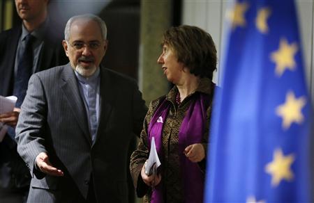 iranian foreign minister mohammad javad zarif l with european union foreign policy chief catherine ashton r in geneva photo reuters