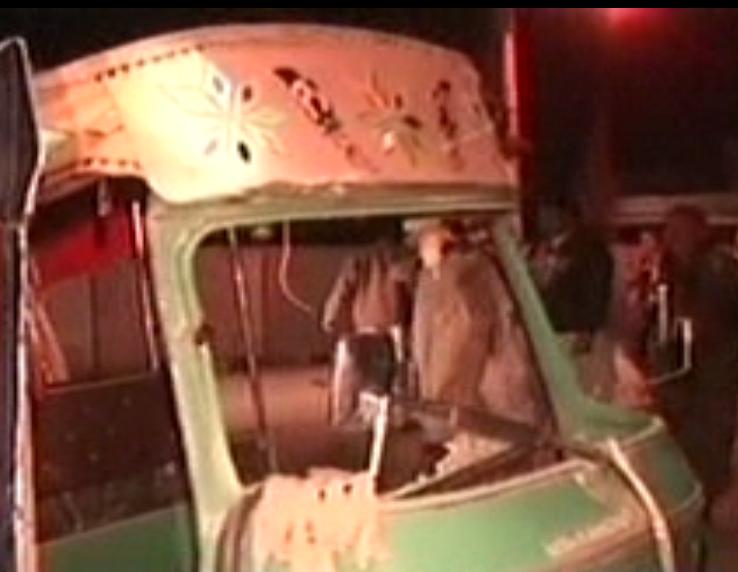 an express news screenshot of the rickshaw destroyed in the blast the rickshaw driver died from injuries