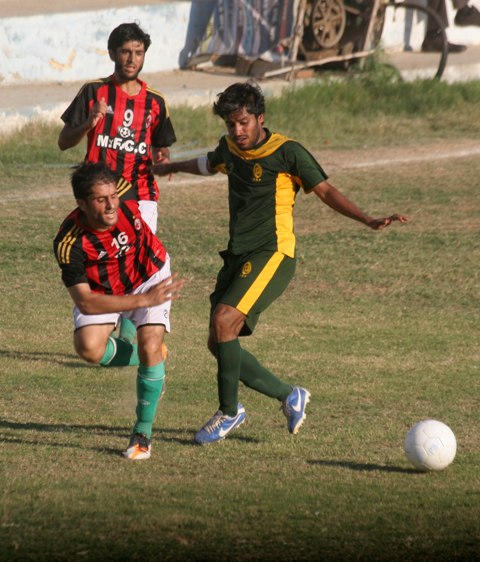 stalemate npb contained muslim fc to a 1 1 draw at the kmc stadium on wednesday photo athar khan express