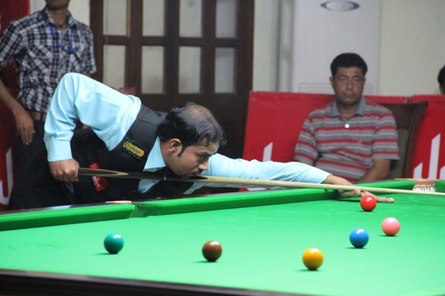 impressive mohammad sajjad scored the highest break of the event so far with 133 points photo file express