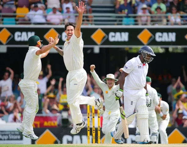 on fire johnson s four enabled australia to restrict a buoyed england to just 136 runs in their first innings photo afp on fire johnson s four enabled australia to restrict a buoyed england to just 136 runs in their first innings photo afp