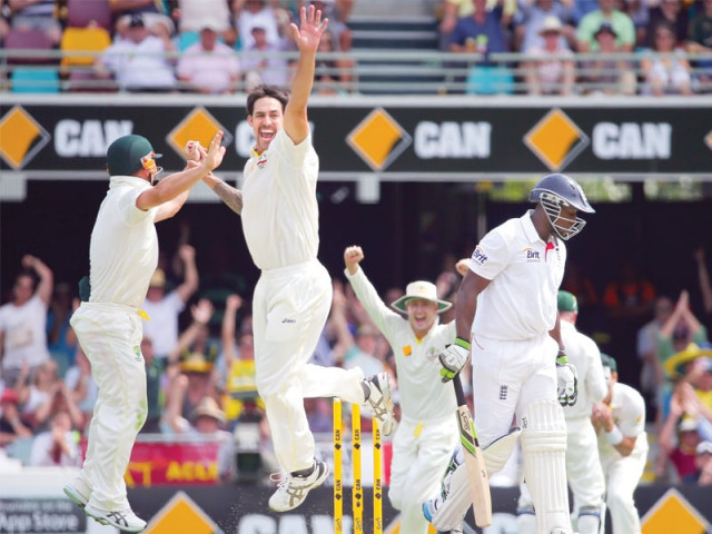 johnson s four enabled australia to restrict a buoyed england to just 136 runs in their first innings photo afp johnson s four enabled australia to restrict a buoyed england to just 136 runs in their first innings photo afp