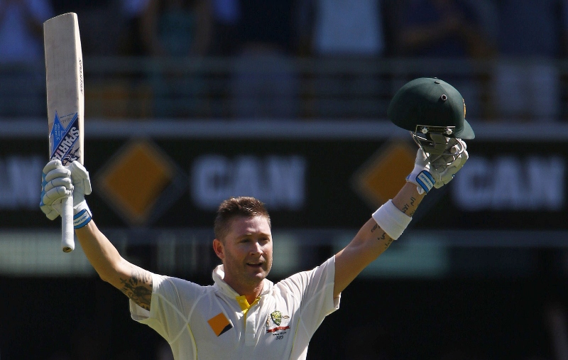 leading by example captain michael clarke scored his 25th test ton and sixth against england as australia took an improbable 561 run lead in the first ashes test photo reuters