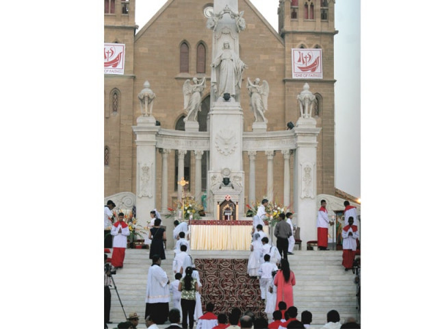 renovations for the christ the king monument in karachi were completed on sunday photo athar khan express renovations for the christ the king monument in karachi were completed on sunday photo athar khan express