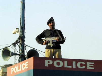 two cops killed in check post attack