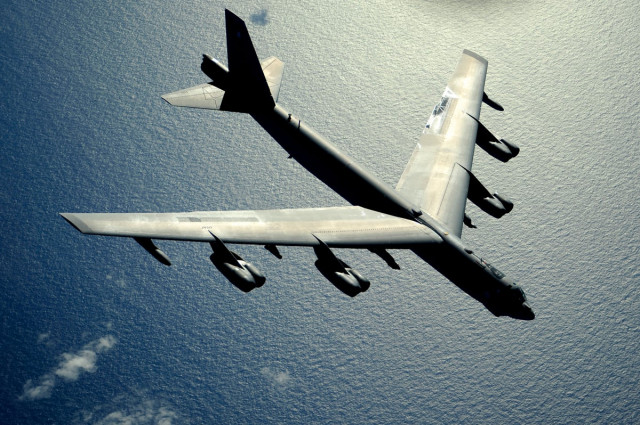 a us air force b 52 bomber flies over the pacific photo usaf file a us air force b 52 bomber flies over the pacific photo usaf file