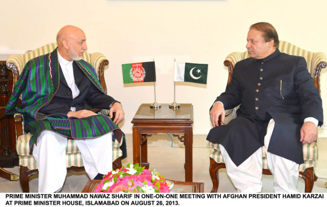 afghan president hamid karzai in a one on one meeting with prime minister nawaz sharif photo pid file afghan president hamid karzai in a one on one meeting with prime minister nawaz sharif photo pid file