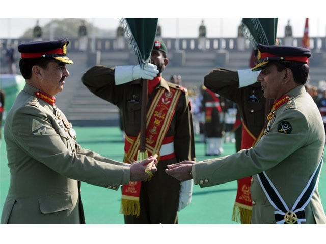 outgoing army chief general ashfaq kayani r presents the change of command baton to newly appointed army chief general raheel sharif l during the change of command ceremony in rawalpindi on november 29 2013 photo afp outgoing army chief general ashfaq kayani r presents the change of command baton to newly appointed army chief general raheel sharif l during the change of command ceremony in rawalpindi on november 29 2013 photo afp