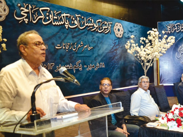 renowned indian poet dr satyapal anand speaks about the connection between indian and pakistani poetry on the second day of the sixth international urdu conference at the karachi arts council on friday khwaja razi haider dr khursheed rizvi prof sahar ansari dr fatima hasan and dr shahida hasan also spoke on the occasion photo courtesy arts council of pakistan renowned indian poet dr satyapal anand speaks about the connection between indian and pakistani poetry on the second day of the sixth international urdu conference at the karachi arts council on friday khwaja razi haider dr khursheed rizvi prof sahar ansari dr fatima hasan and dr shahida hasan also spoke on the occasion photo courtesy arts council of pakistan