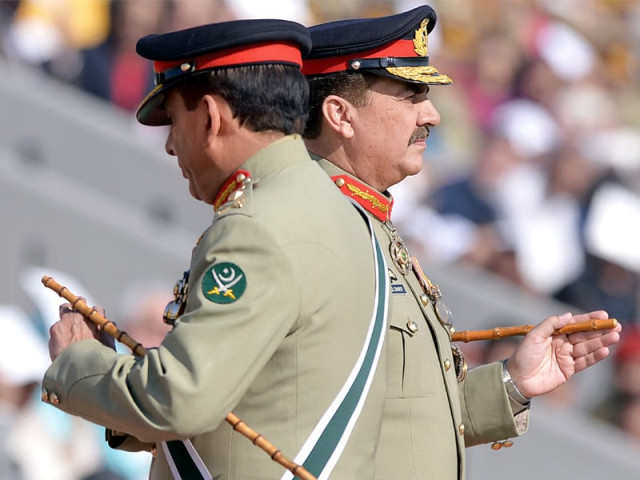 outgoing army chief general ashfaq parvez kayani and his successor general raheel sharif during the change of command ceremony in rawalpindi photo afp outgoing army chief general ashfaq parvez kayani and his successor general raheel sharif during the change of command ceremony in rawalpindi photo afp