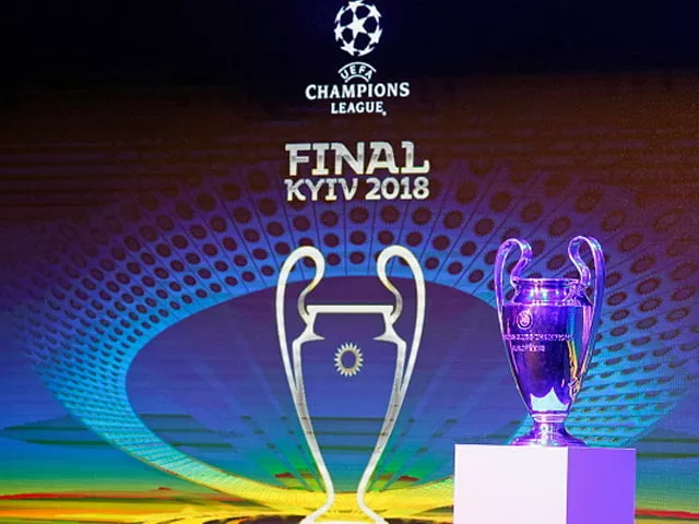 the uefa champions league trophy is pictured during the unveiling ceremony of the logo of the 2018 uefa champions league final soccer match the uefa champions league final will be played at the olimpiyskiy stadium in kiev on 26 may 2018 photo getty the uefa champions league trophy is pictured during the unveiling ceremony of the logo of the 2018 uefa champions league final soccer match the uefa champions league final will be played at the olimpiyskiy stadium in kiev on 26 may 2018 photo getty