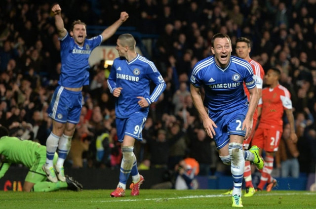 full throttle chelsea jumped to second place in the premier league and currently trail leaders arsenal by four points photo afp full throttle chelsea jumped to second place in the premier league and currently trail leaders arsenal by four points photo afp