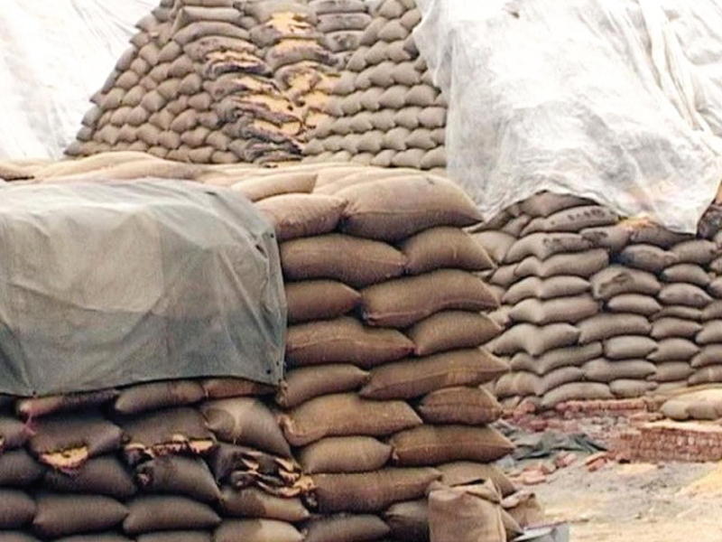 three food department officials have been suspended as the warehouse in jacobabad was missing 13 000 wheat bags photo file
