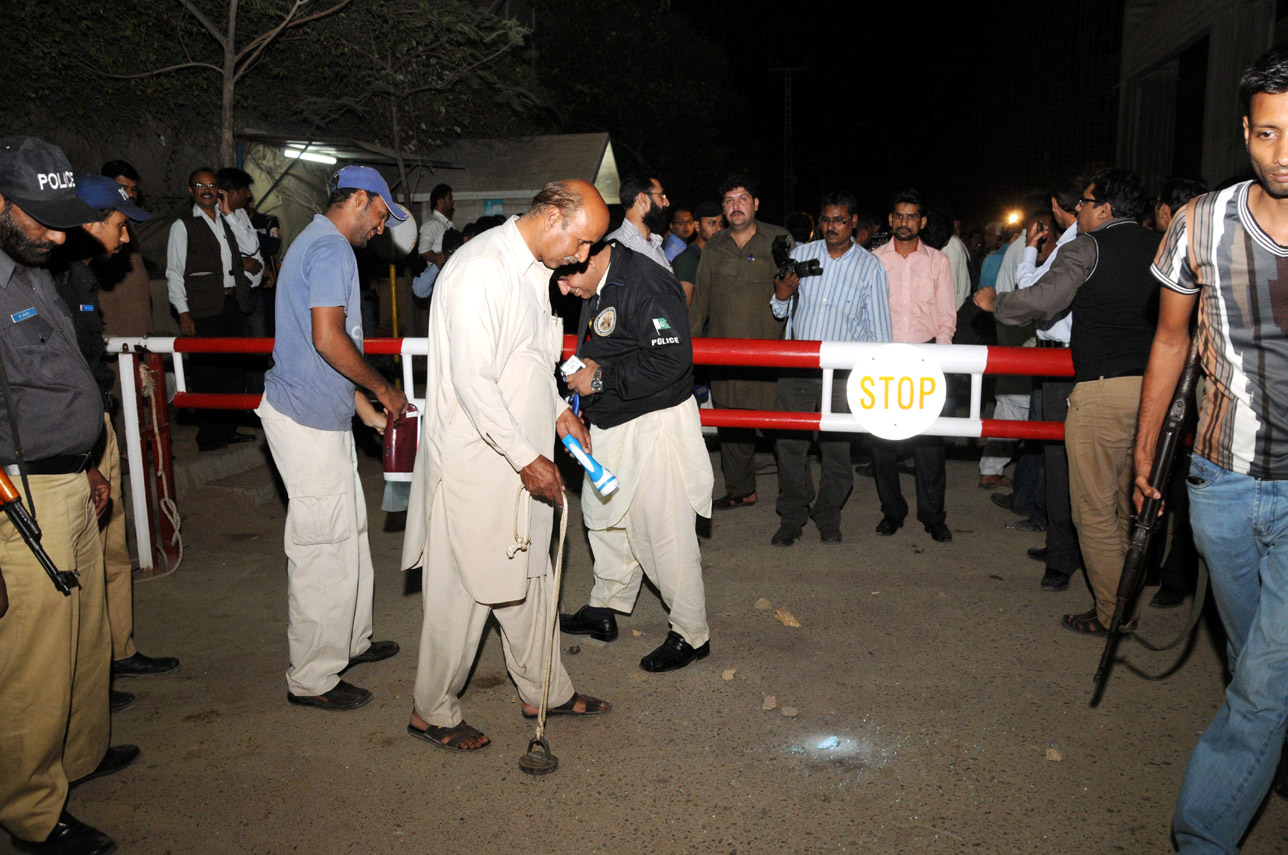 police officials collecting evidence after the attack photo mohammad noman