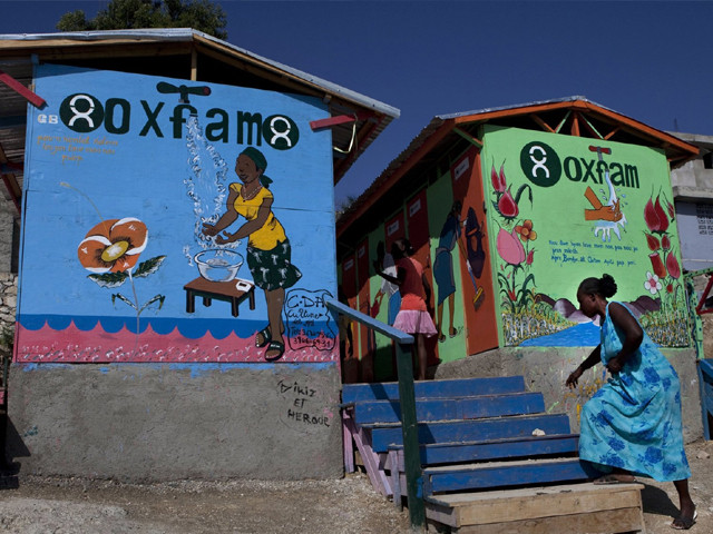 a latrine project led and financed by oxfam at a camp in port au prince haiti in january 2011 photo getty