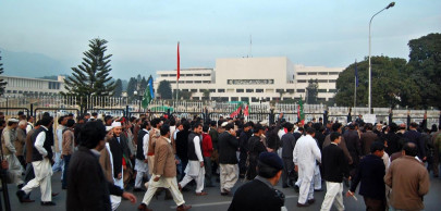 pti leads protests against drone strikes outside parliament